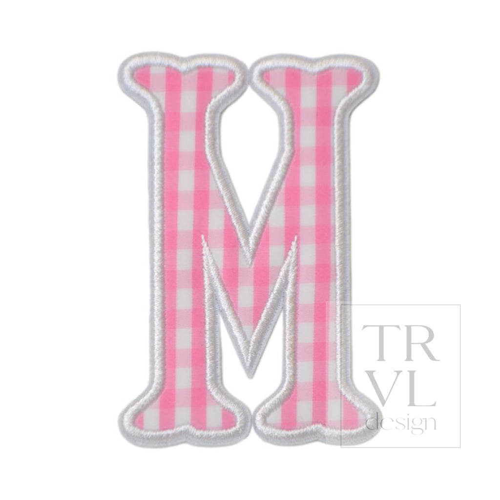 Gingham Pink Appliqué Letters *2 Pc Pre-Pack* Letter M