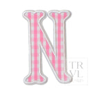 Gingham Pink Appliqué Letters *2 Pc Pre-Pack* Letter N