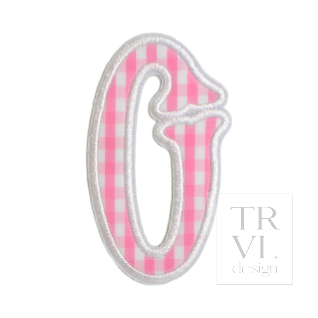 Gingham Pink Appliqué Letters *2 Pc Pre-Pack* Letter O