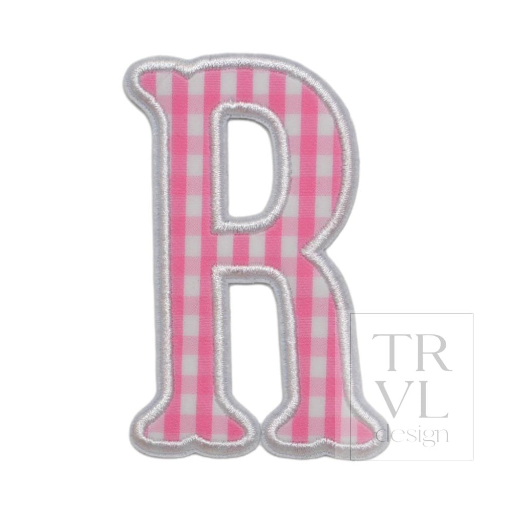 Gingham Pink Appliqué Letters *2 Pc Pre-Pack* Letter R