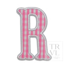 Gingham Pink Appliqué Letters *2 Pc Pre-Pack* Letter R
