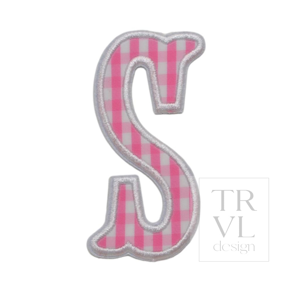 Gingham Pink Appliqué Letters *2 Pc Pre-Pack* Letter S