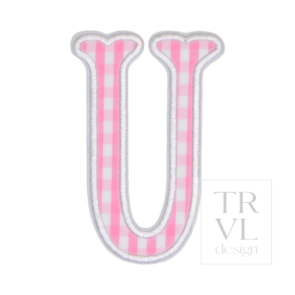 Gingham Pink Appliqué Letters *2 Pc Pre-Pack*