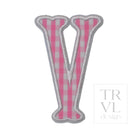 Gingham Pink Appliqué Letters *2 Pc Pre-Pack* Letter V
