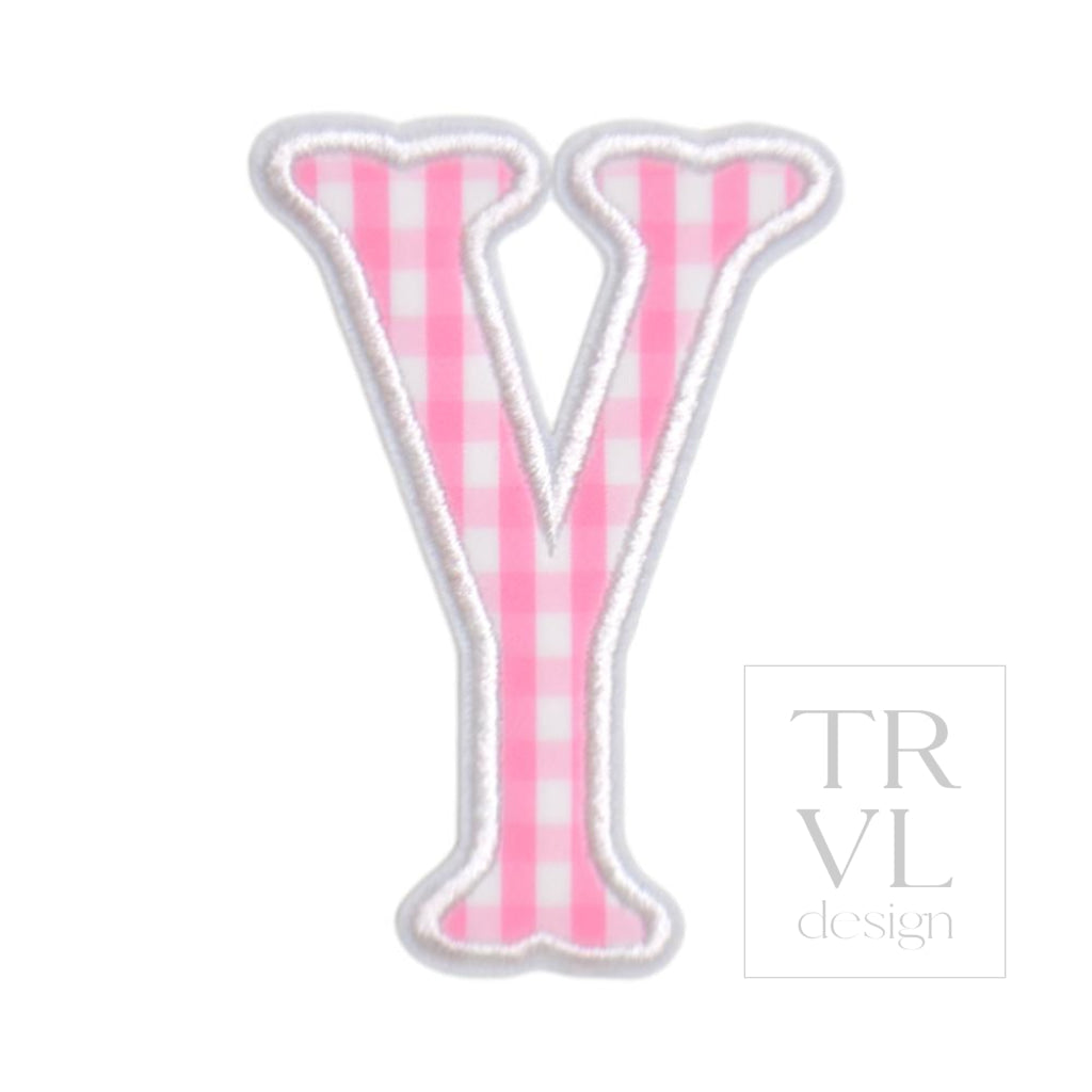 Gingham Pink Appliqué Letters *2 Pc Pre-Pack*