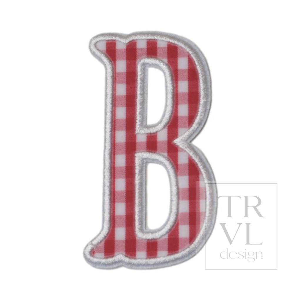 Gingham Red Appliqué Letters *2 Pc Pre-Pack* Letter B