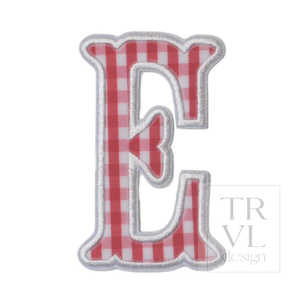 Gingham Red Appliqué Letters *2 Pc Pre-Pack* Letter E