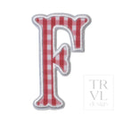 Gingham Red Appliqué Letters *2 Pc Pre-Pack* Letter F