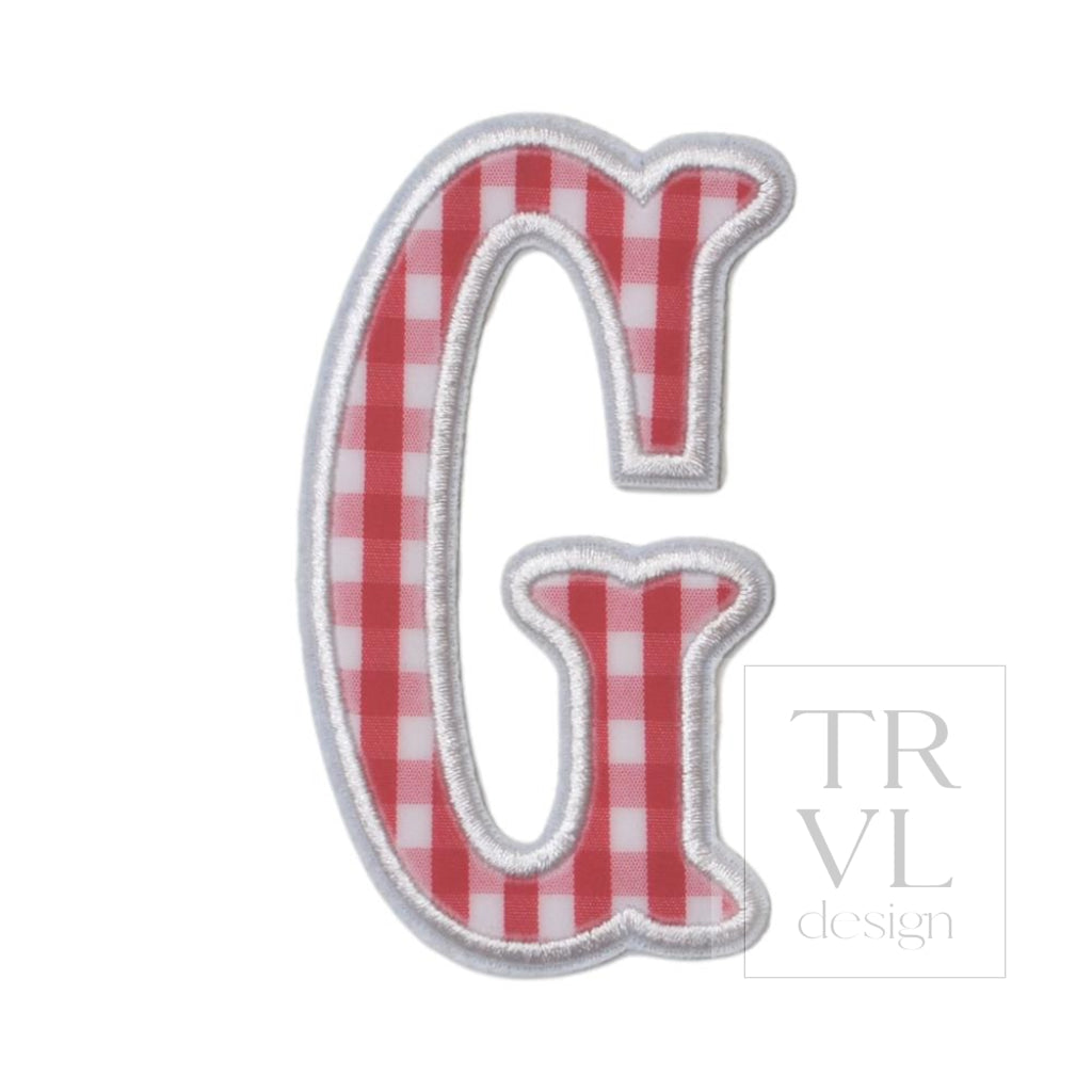 Gingham Red Appliqué Letters *2 Pc Pre-Pack* Letter G