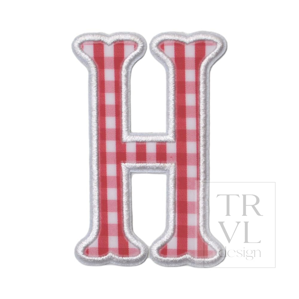 Gingham Red Appliqué Letters *2 Pc Pre-Pack* Letter H