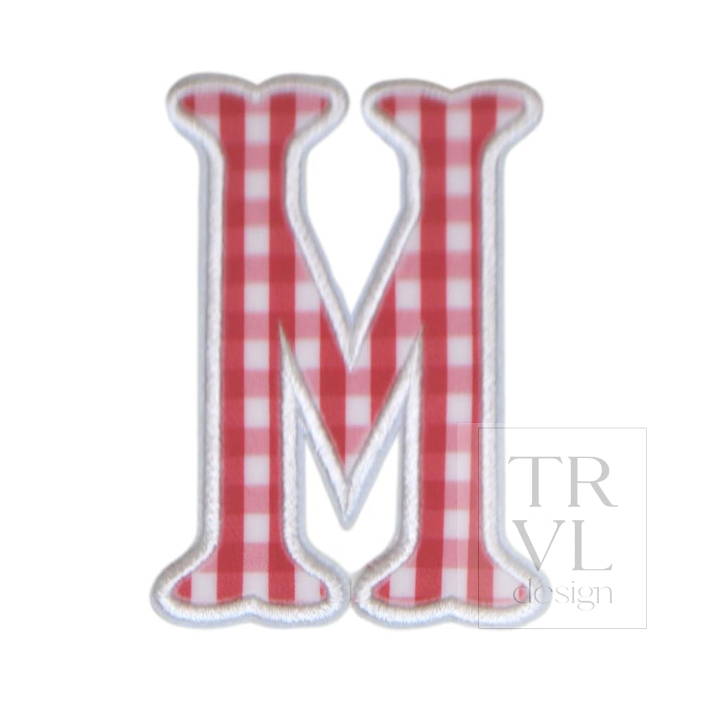 Gingham Red Appliqué Letters *2 Pc Pre-Pack* Letter M