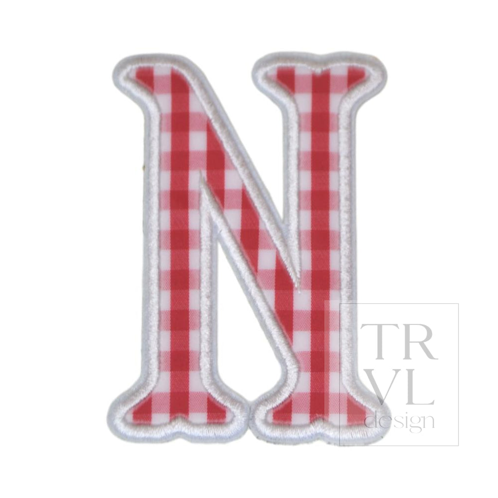 Gingham Red Appliqué Letters *2 Pc Pre-Pack* Letter N