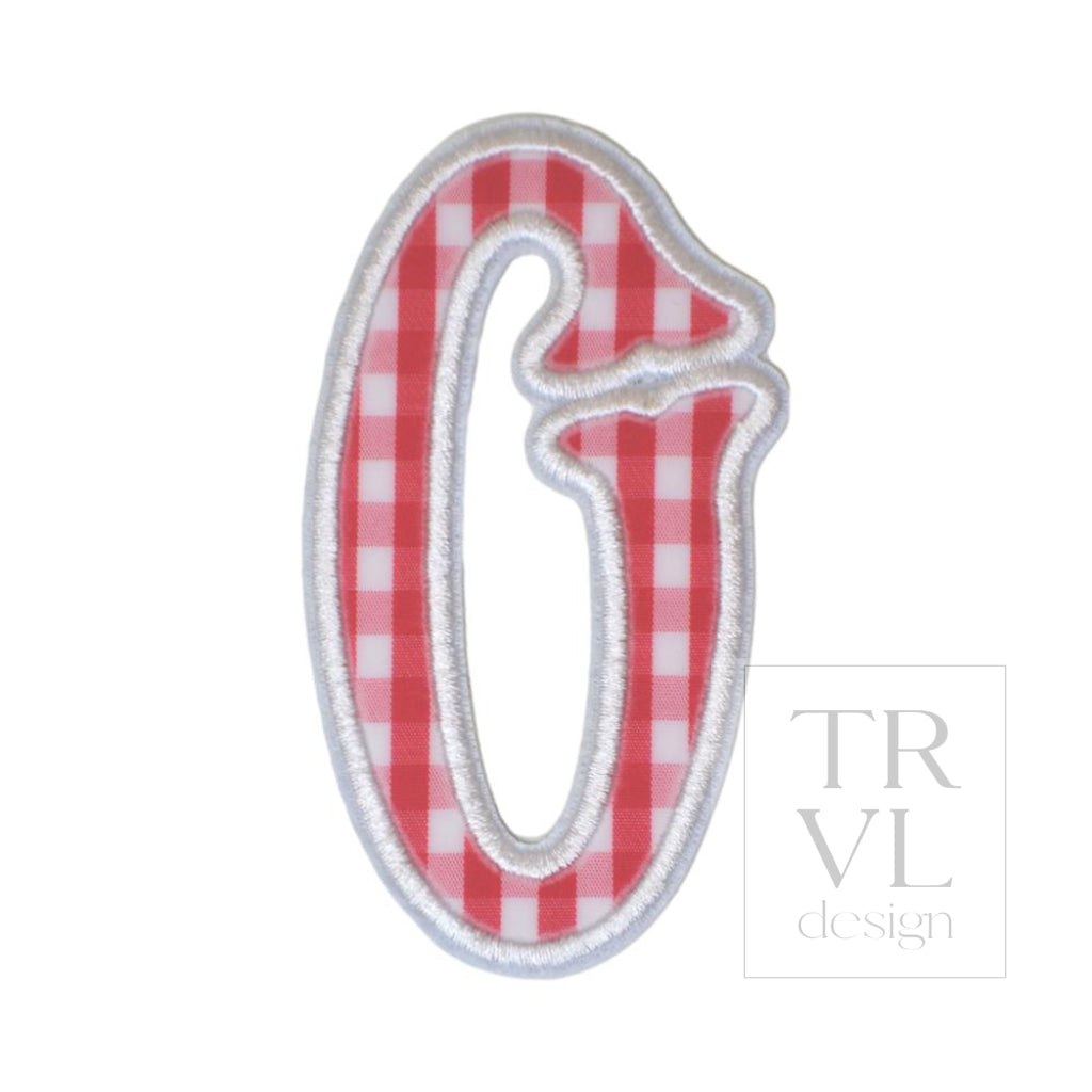 Gingham Red Appliqué Letters *2 Pc Pre-Pack* Letter O