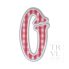 Gingham Red Appliqué Letters *2 Pc Pre-Pack* Letter O