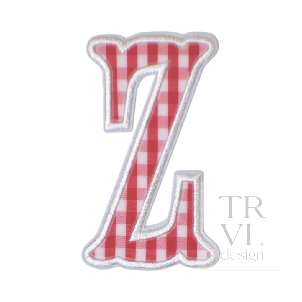 Gingham Red Appliqué Letters *2 Pc Pre-Pack* Letter Z