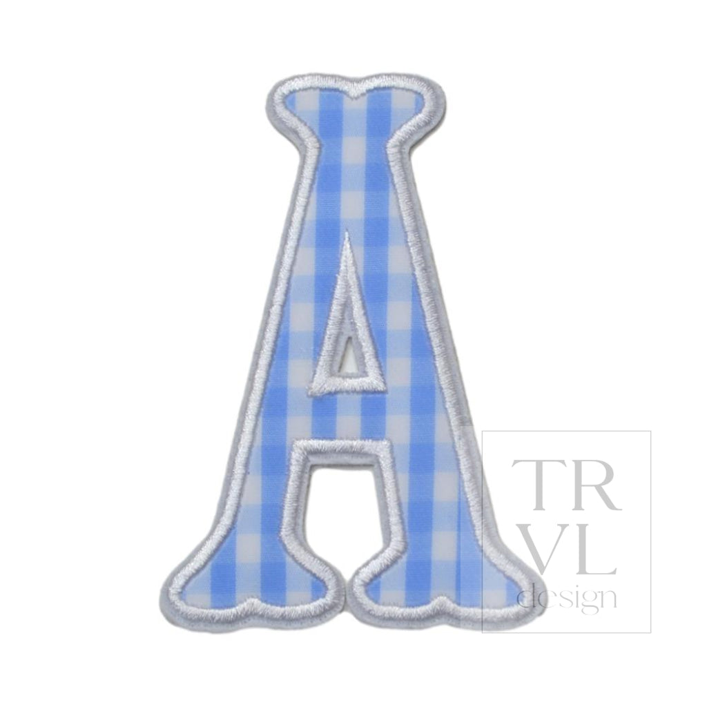 Gingham Sky Appliqué Letters *2 Pc Pre-Pack* Letter A
