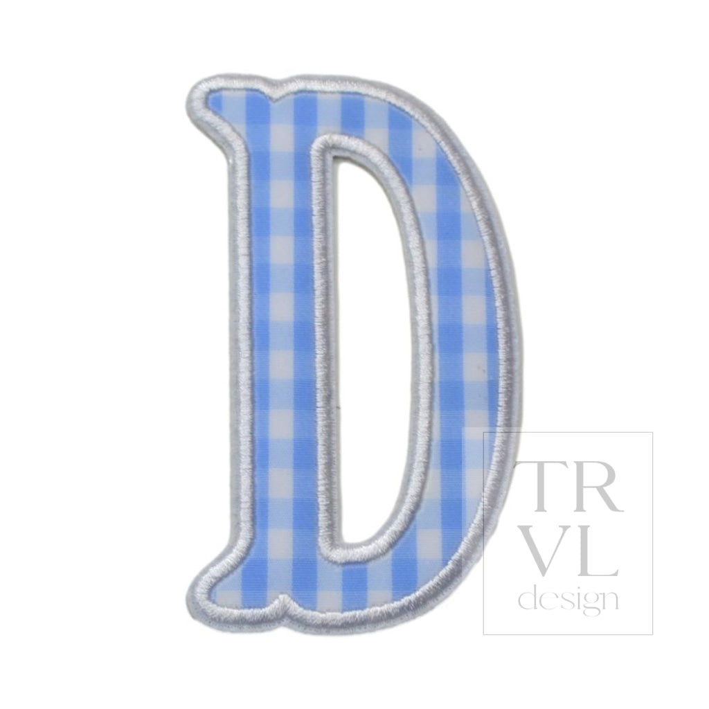 Gingham Sky Appliqué Letters *2 Pc Pre-Pack* Letter D