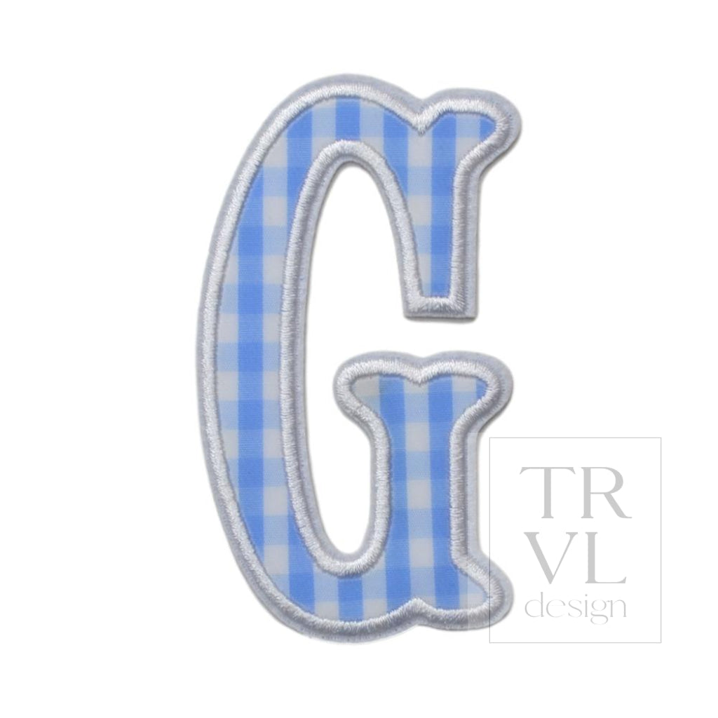 Gingham Sky Appliqué Letters *2 Pc Pre-Pack* Letter G