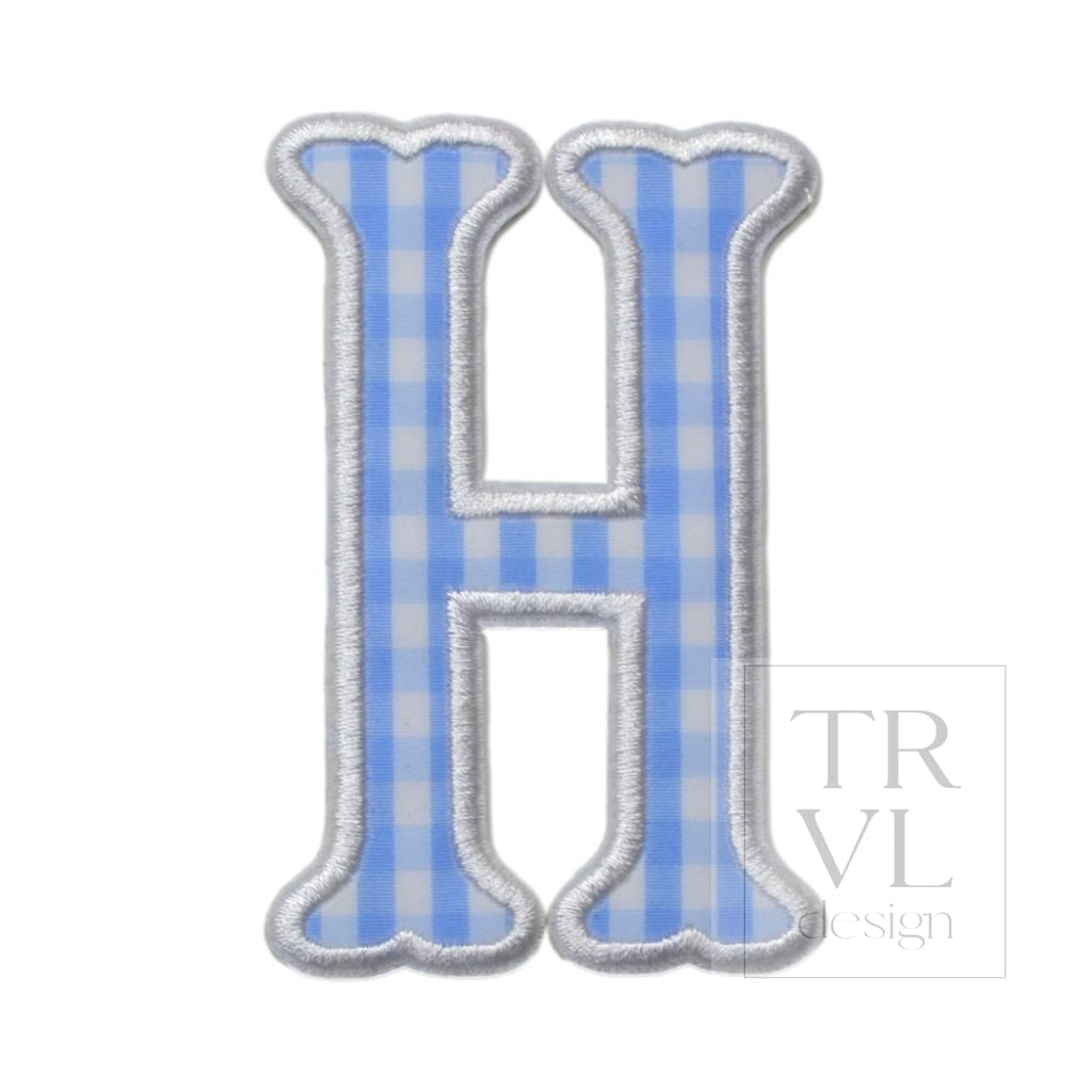 Gingham Sky Appliqué Letters *2 Pc Pre-Pack* Letter H
