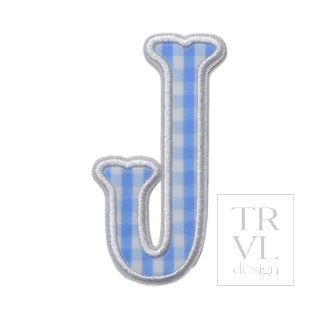 Gingham Sky Appliqué Letters *2 Pc Pre-Pack* Letter J