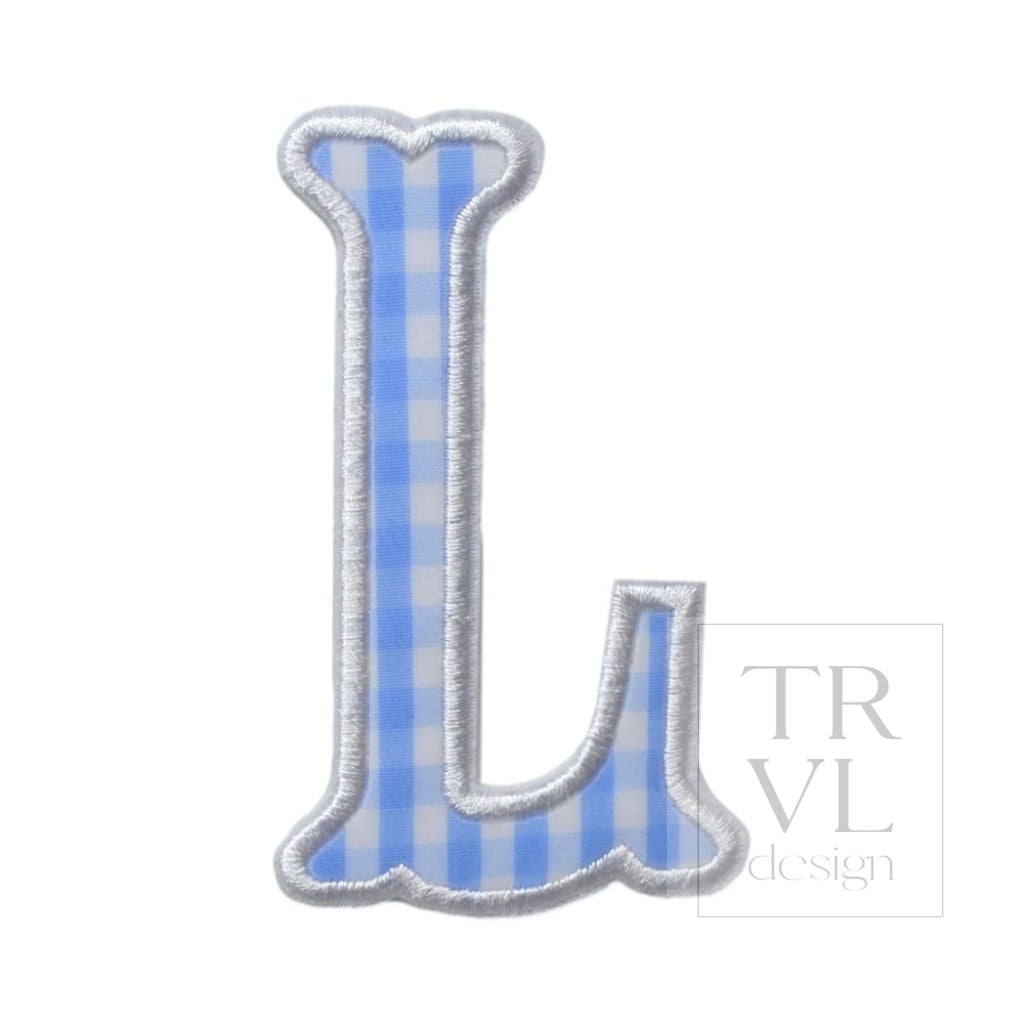 Gingham Sky Appliqué Letters *2 Pc Pre-Pack* Letter L