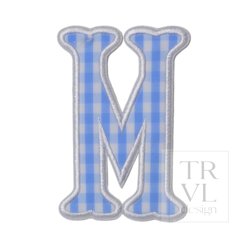Gingham Sky Appliqué Letters *2 Pc Pre-Pack* Letter M