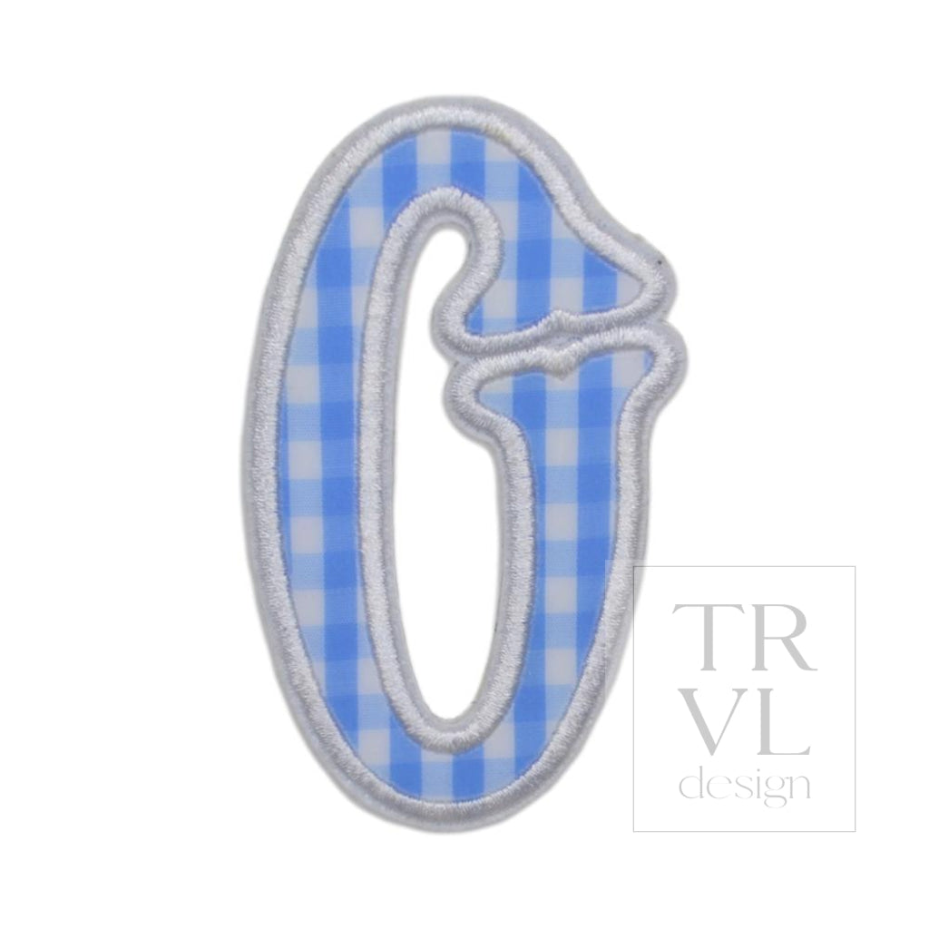 Gingham Sky Appliqué Letters *2 Pc Pre-Pack* Letter O