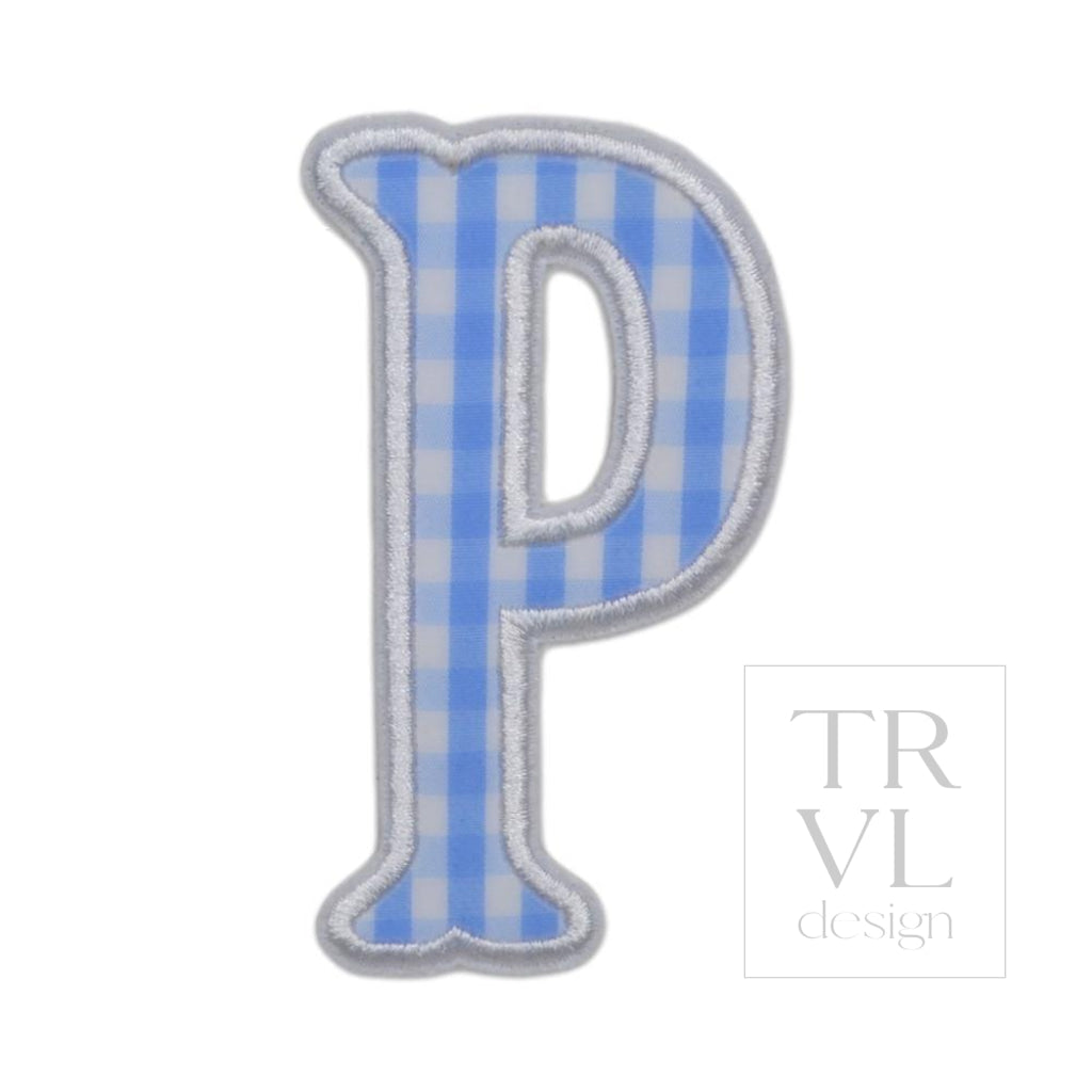 Gingham Sky Appliqué Letters *2 Pc Pre-Pack* Letter P