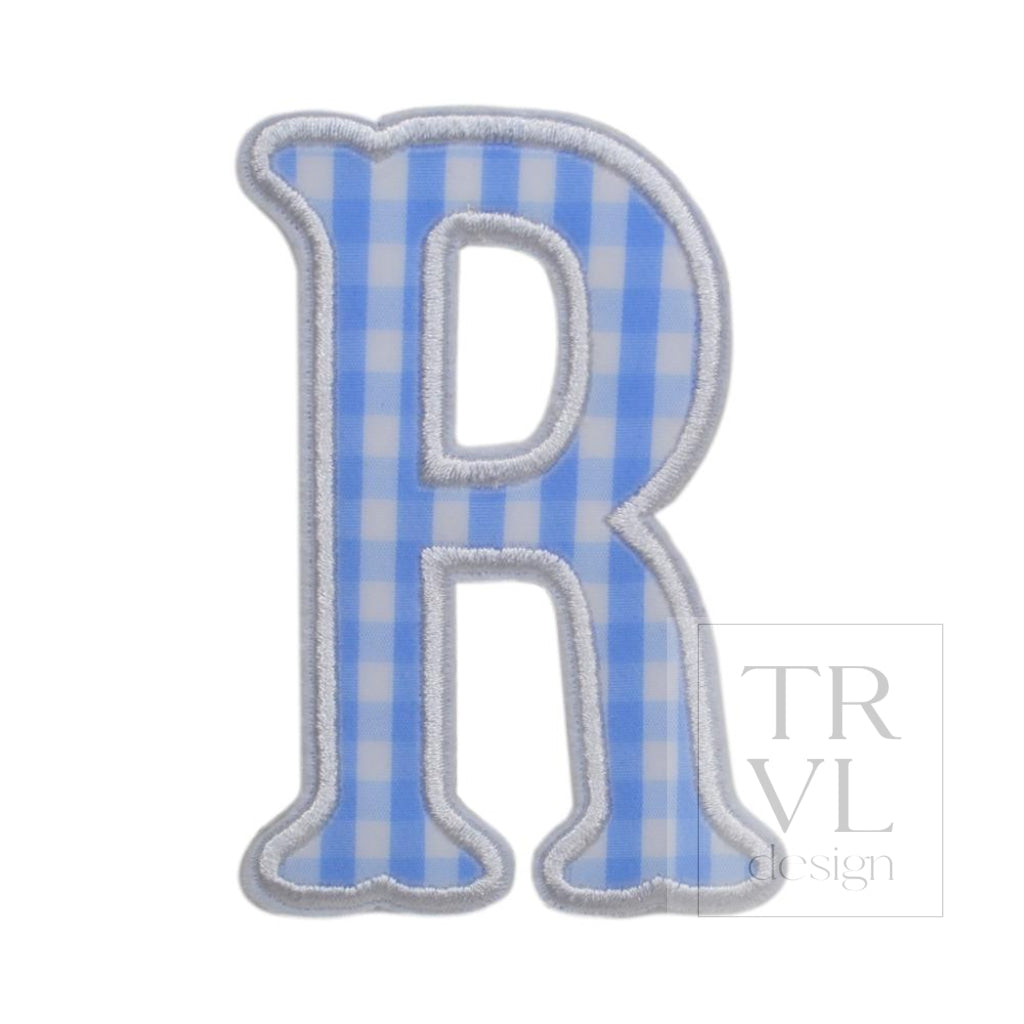 Gingham Sky Appliqué Letters *2 Pc Pre-Pack* Letter R