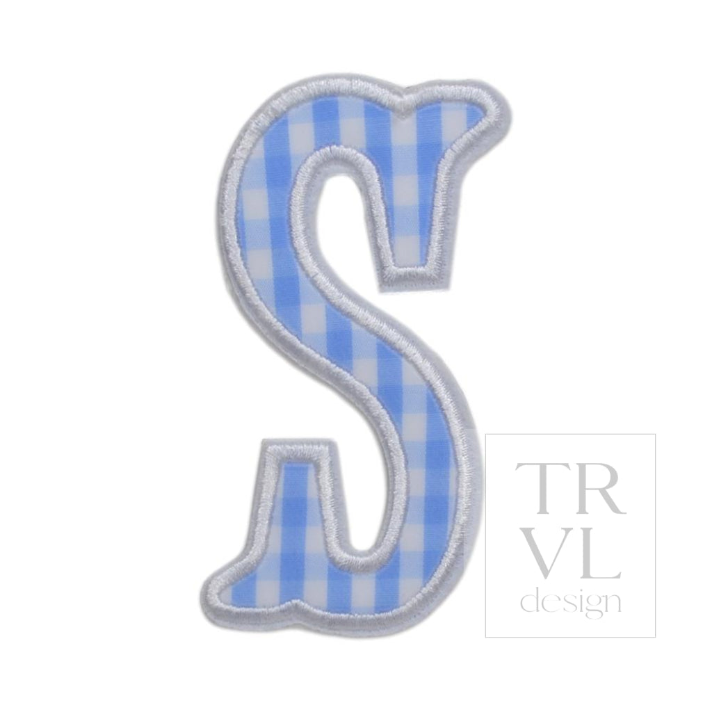 Gingham Sky Appliqué Letters *2 Pc Pre-Pack* Letter S
