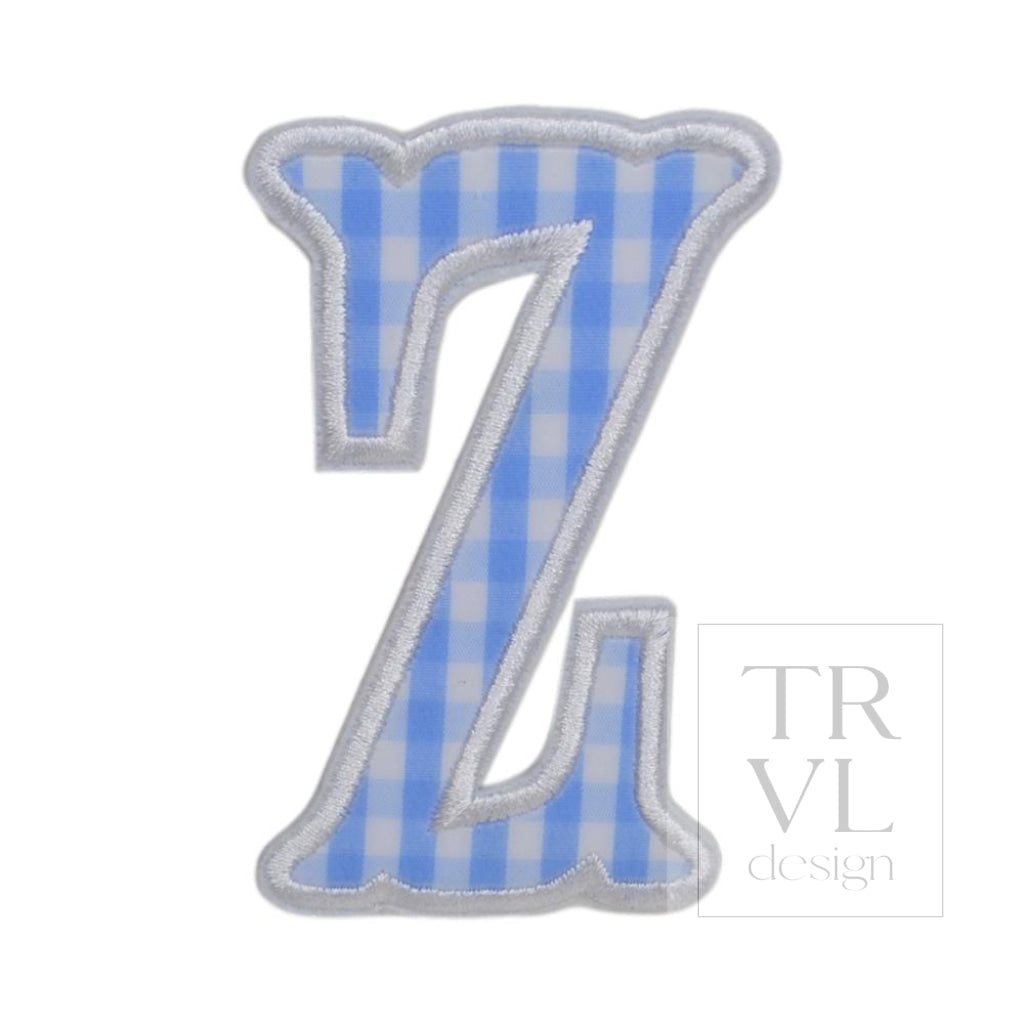 Gingham Sky Appliqué Letters *2 Pc Pre-Pack* Letter Z
