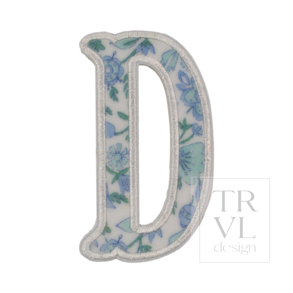 LETTER APPLIQUÉS - LARGE HAMPTONS FLORAL *2 PC PRE-PACK* - Letter D - Decorative Stickers