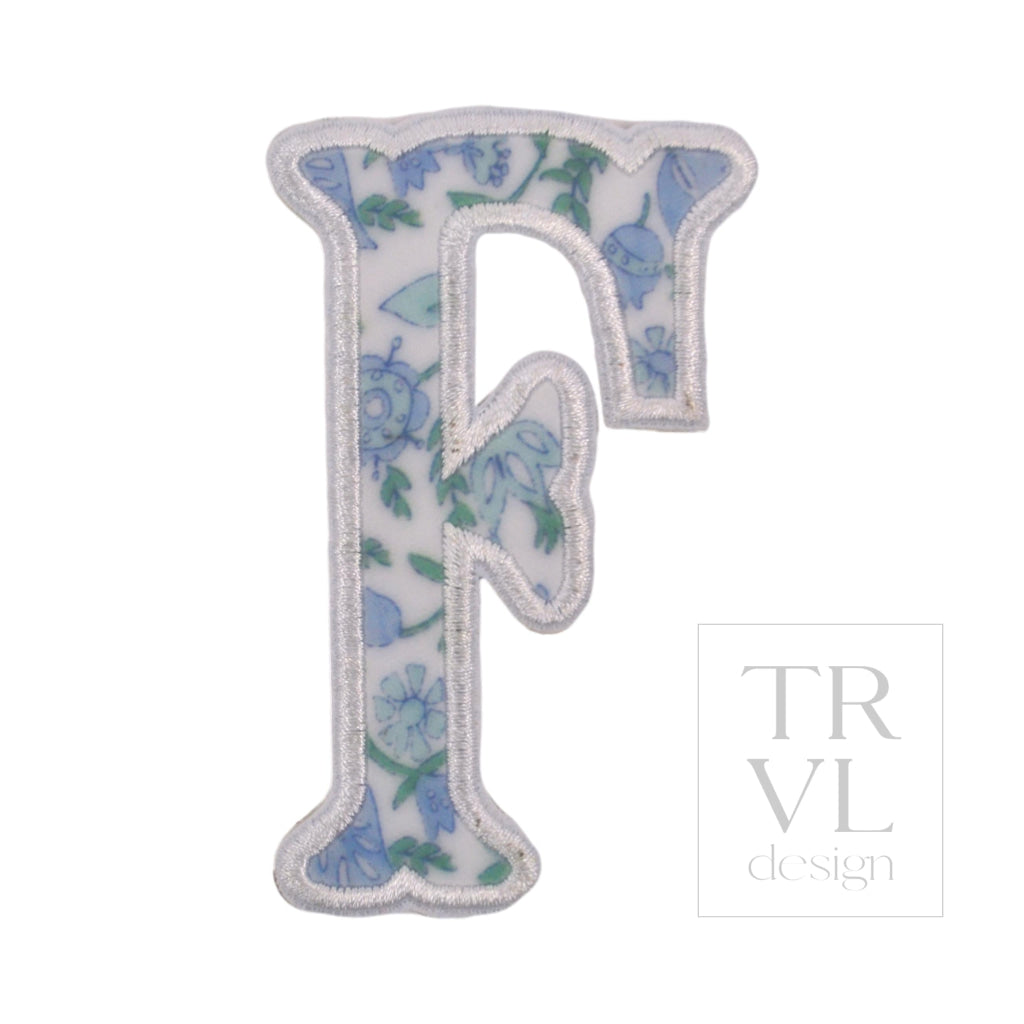 LETTER APPLIQUÉS - LARGE HAMPTONS FLORAL *2 PC PRE-PACK* - Letter F - Decorative Stickers
