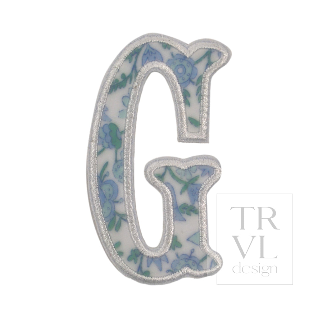 LETTER APPLIQUÉS - LARGE HAMPTONS FLORAL *2 PC PRE-PACK* - Letter G - Decorative Stickers