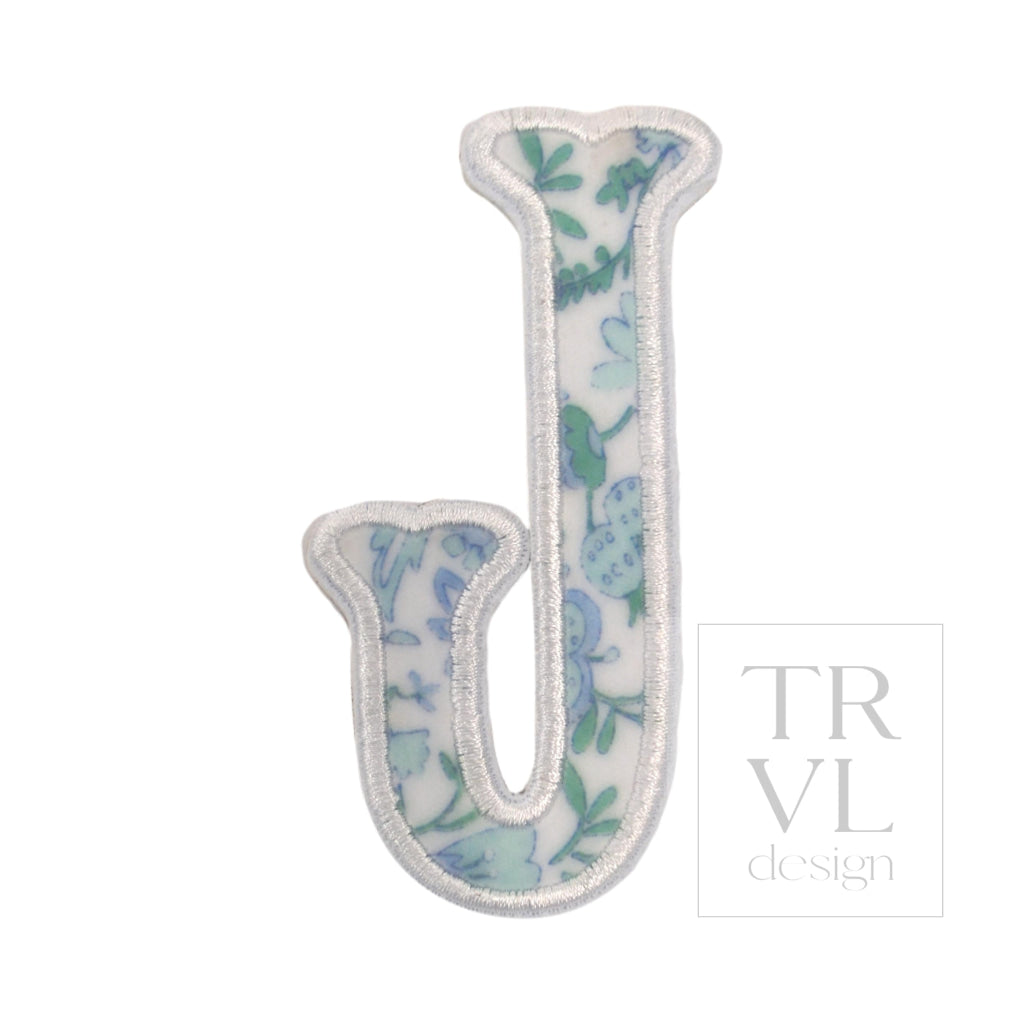 LETTER APPLIQUÉS - LARGE HAMPTONS FLORAL *2 PC PRE-PACK* - Letter J - Decorative Stickers
