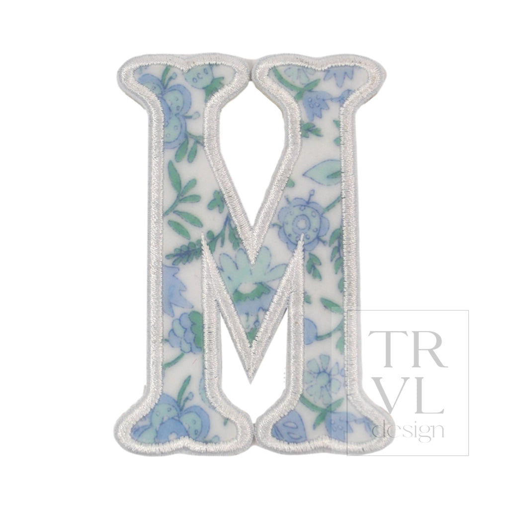 LETTER APPLIQUÉS - LARGE HAMPTONS FLORAL *2 PC PRE-PACK* - Letter M - Decorative Stickers