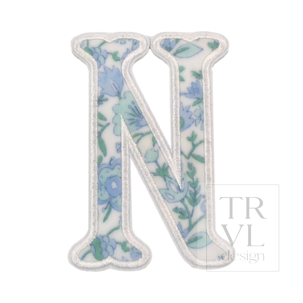 LETTER APPLIQUÉS - LARGE HAMPTONS FLORAL *2 PC PRE-PACK* - Letter N - Decorative Stickers
