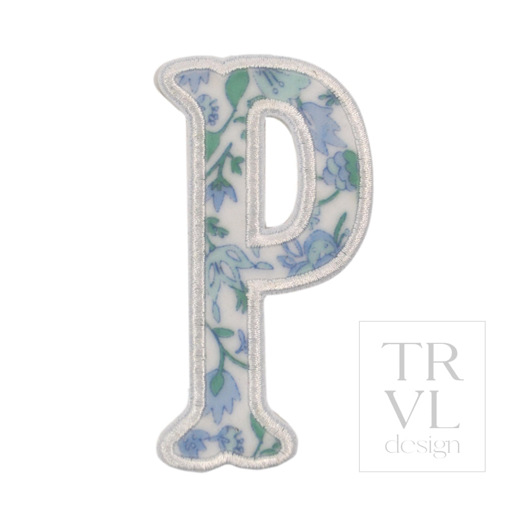 LETTER APPLIQUÉS - LARGE HAMPTONS FLORAL *2 PC PRE-PACK* - Letter P - Decorative Stickers