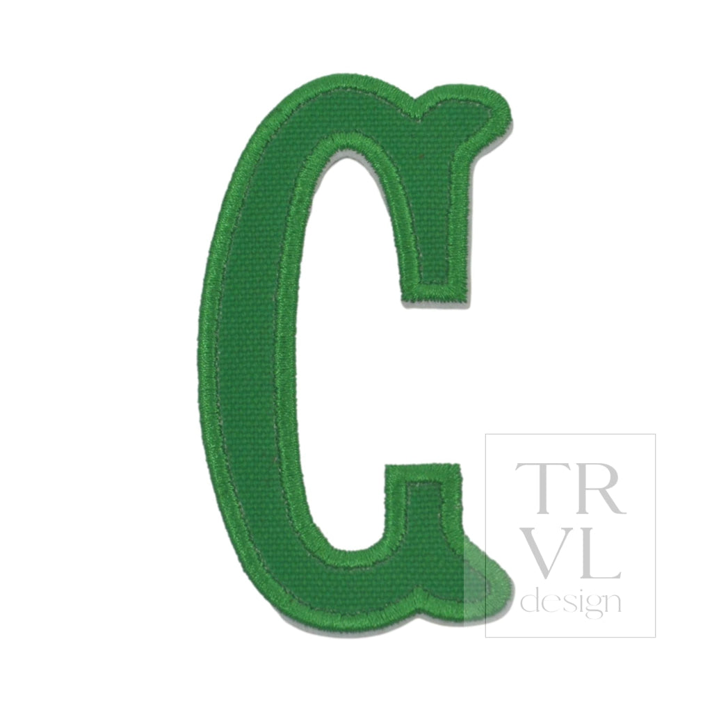 LETTER APPLIQUÉS - LARGE KELLY GREEN CANVAS *2 PC PRE-PACK* - Letter C - Decorative Stickers