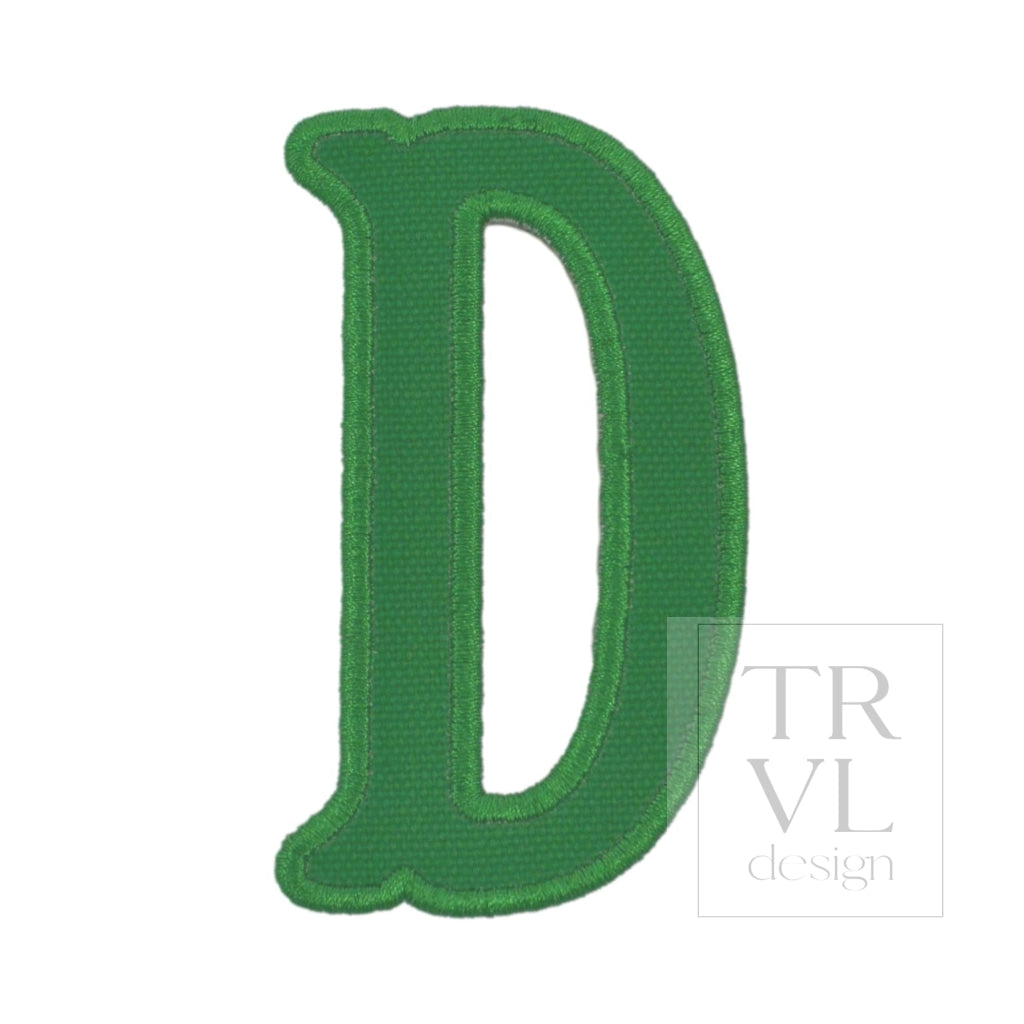 LETTER APPLIQUÉS - LARGE KELLY GREEN CANVAS *2 PC PRE-PACK* - Letter D - Decorative Stickers