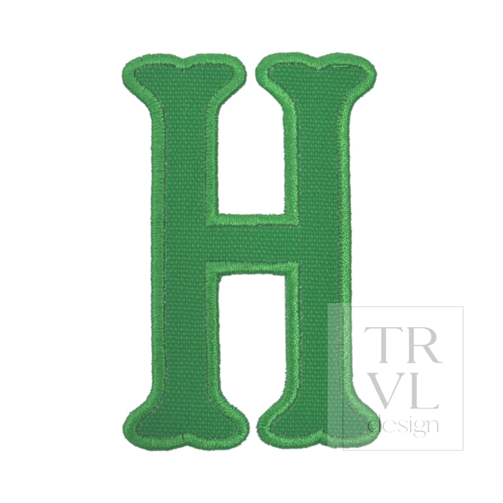 LETTER APPLIQUÉS - LARGE KELLY GREEN CANVAS *2 PC PRE-PACK* - Letter H - Decorative Stickers