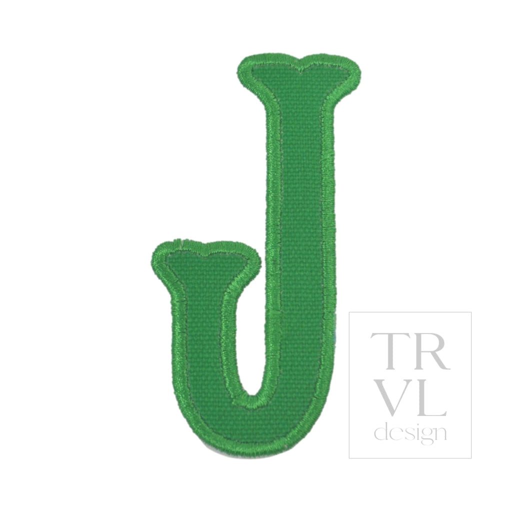 LETTER APPLIQUÉS - LARGE KELLY GREEN CANVAS *2 PC PRE-PACK* - Letter J - Decorative Stickers