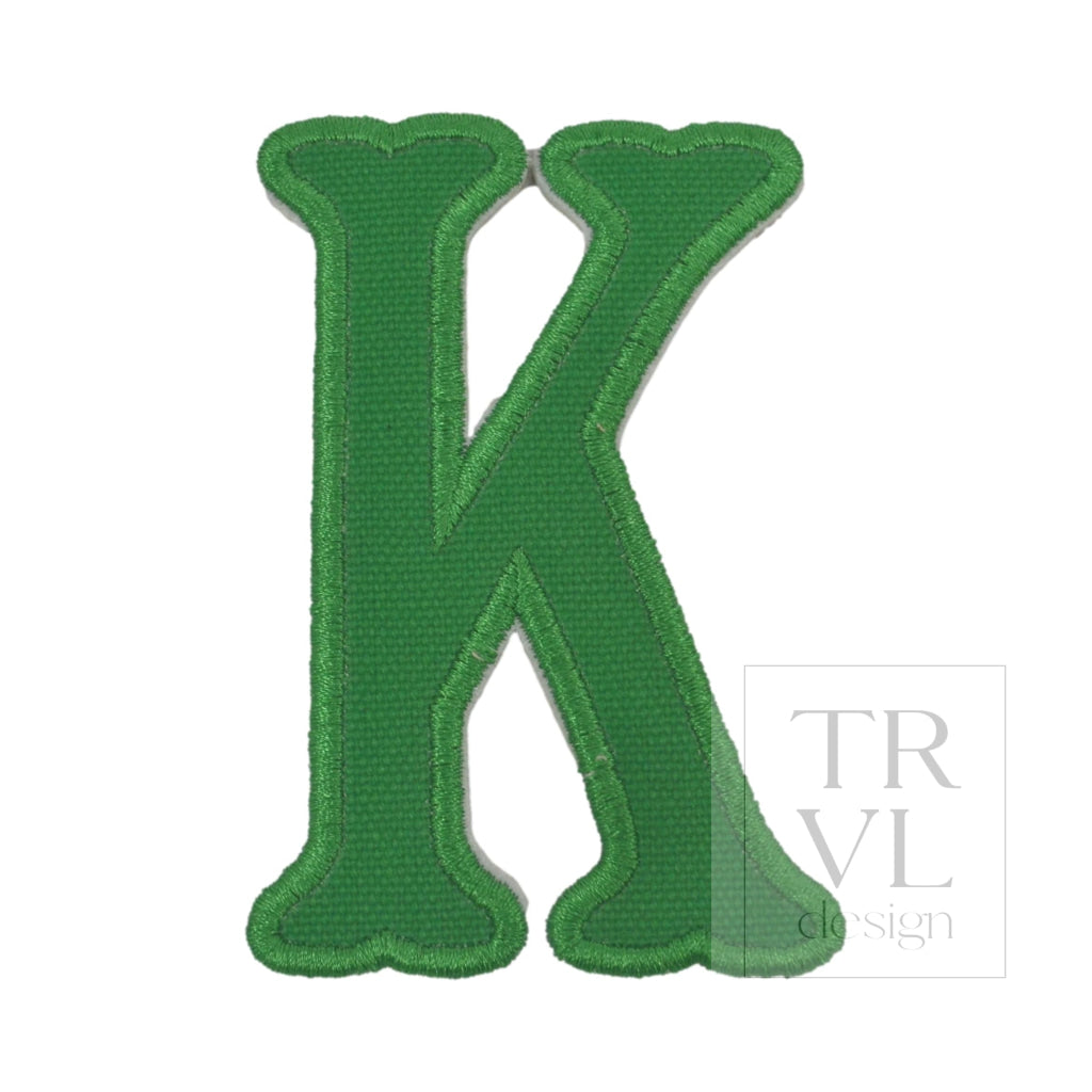 LETTER APPLIQUÉS - LARGE KELLY GREEN CANVAS *2 PC PRE-PACK* - Letter K - Decorative Stickers