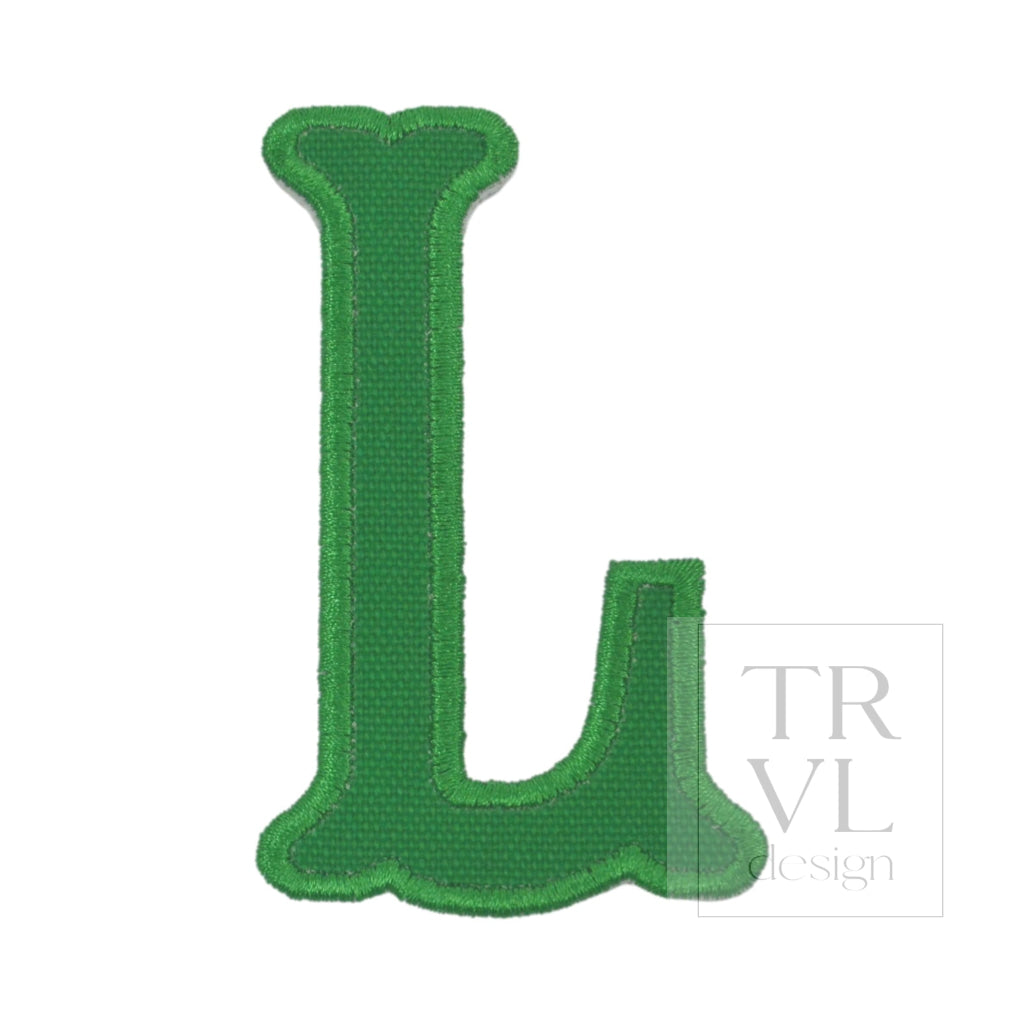 LETTER APPLIQUÉS - LARGE KELLY GREEN CANVAS *2 PC PRE-PACK* - Letter L - Decorative Stickers