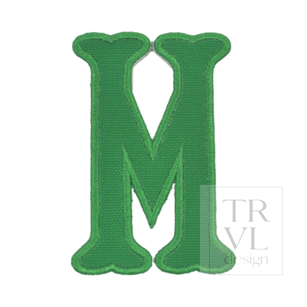 LETTER APPLIQUÉS - LARGE KELLY GREEN CANVAS *2 PC PRE-PACK* - Letter M - Decorative Stickers