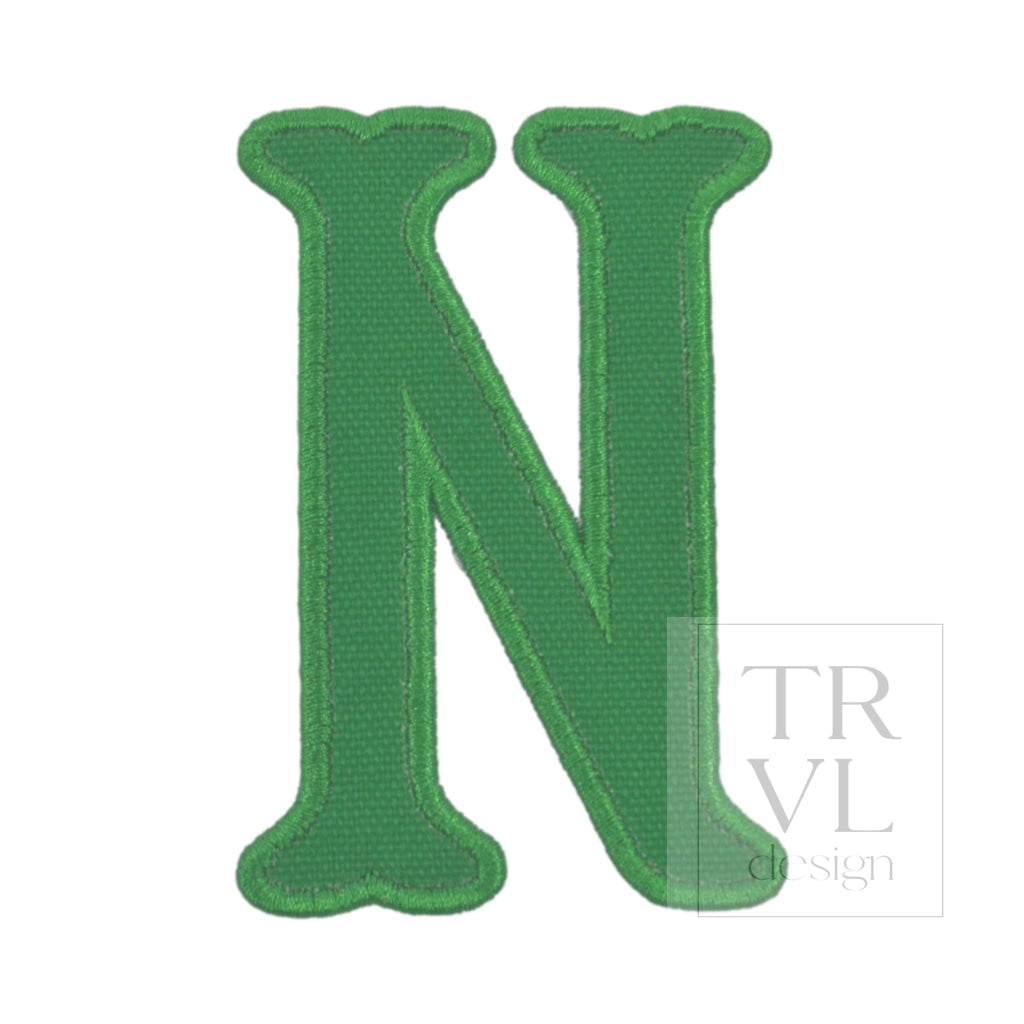 LETTER APPLIQUÉS - LARGE KELLY GREEN CANVAS *2 PC PRE-PACK* - Letter N - Decorative Stickers