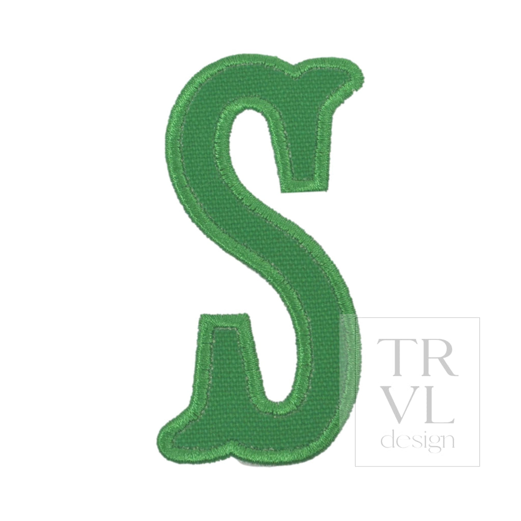 LETTER APPLIQUÉS - LARGE KELLY GREEN CANVAS *2 PC PRE-PACK* - Letter S - Decorative Stickers