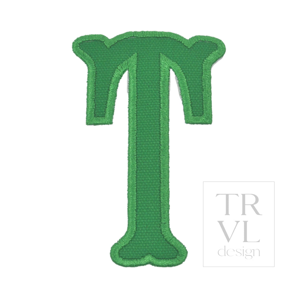 LETTER APPLIQUÉS - LARGE KELLY GREEN CANVAS *2 PC PRE-PACK* - Letter T - Decorative Stickers