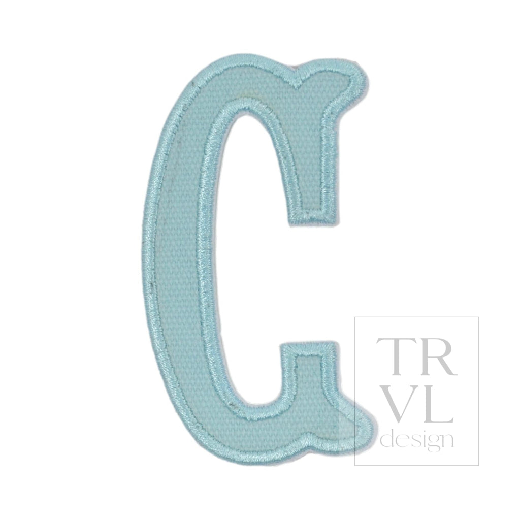 LETTER APPLIQUÉS - LARGE LAKE BLUE CANVAS *2 PC PRE-PACK* - Letter C - Decorative Stickers