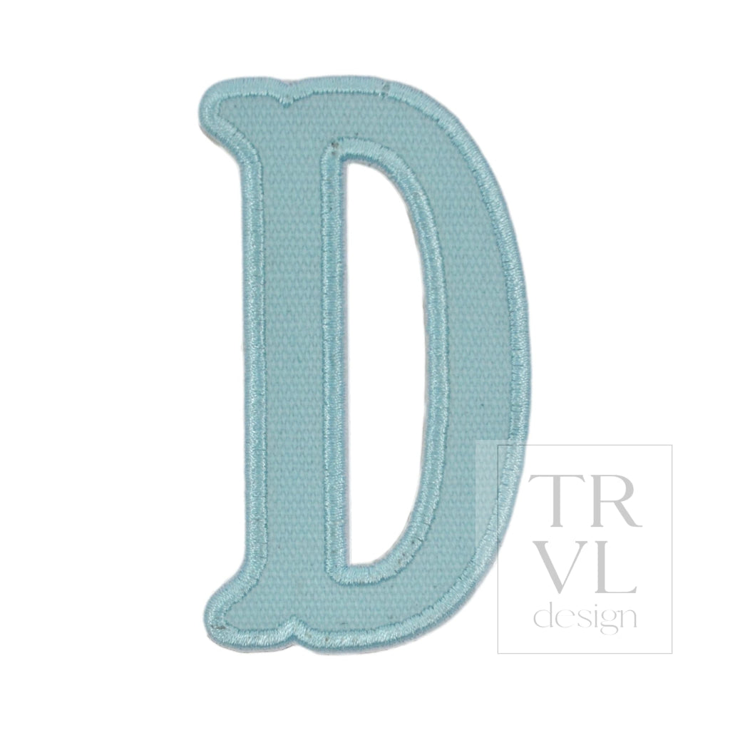 LETTER APPLIQUÉS - LARGE LAKE BLUE CANVAS *2 PC PRE-PACK* - Letter D - Decorative Stickers